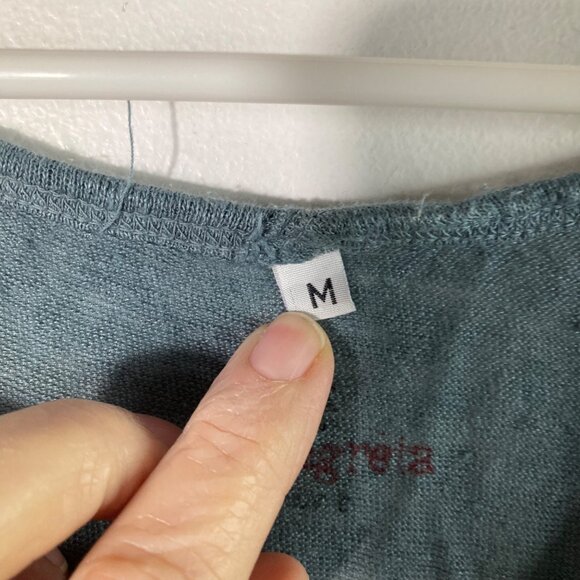 Womens Pete & Greta Johnny Was Hi Lo Linen Slub Tee Shirt Dress M Green - Picture 9 of 10